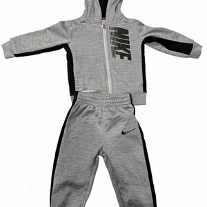Nike Kids Gray and Black Hoodie Set